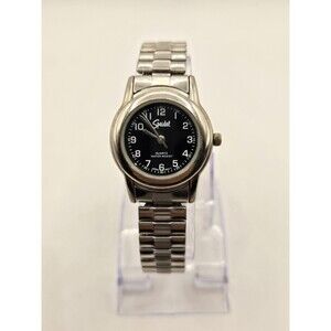 Speidel Black Dial Silver Tone 27mm Women’s Quartz Watch